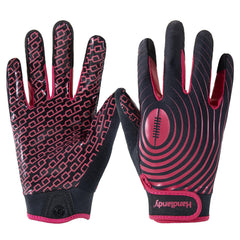 HANDLANDY glove front view showing hot pink color and secure fit benefits