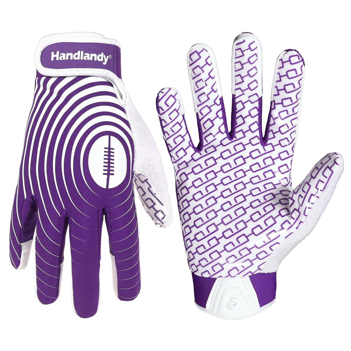 HANDLANDY front view showing white gold gloves and branding, boosts confidence