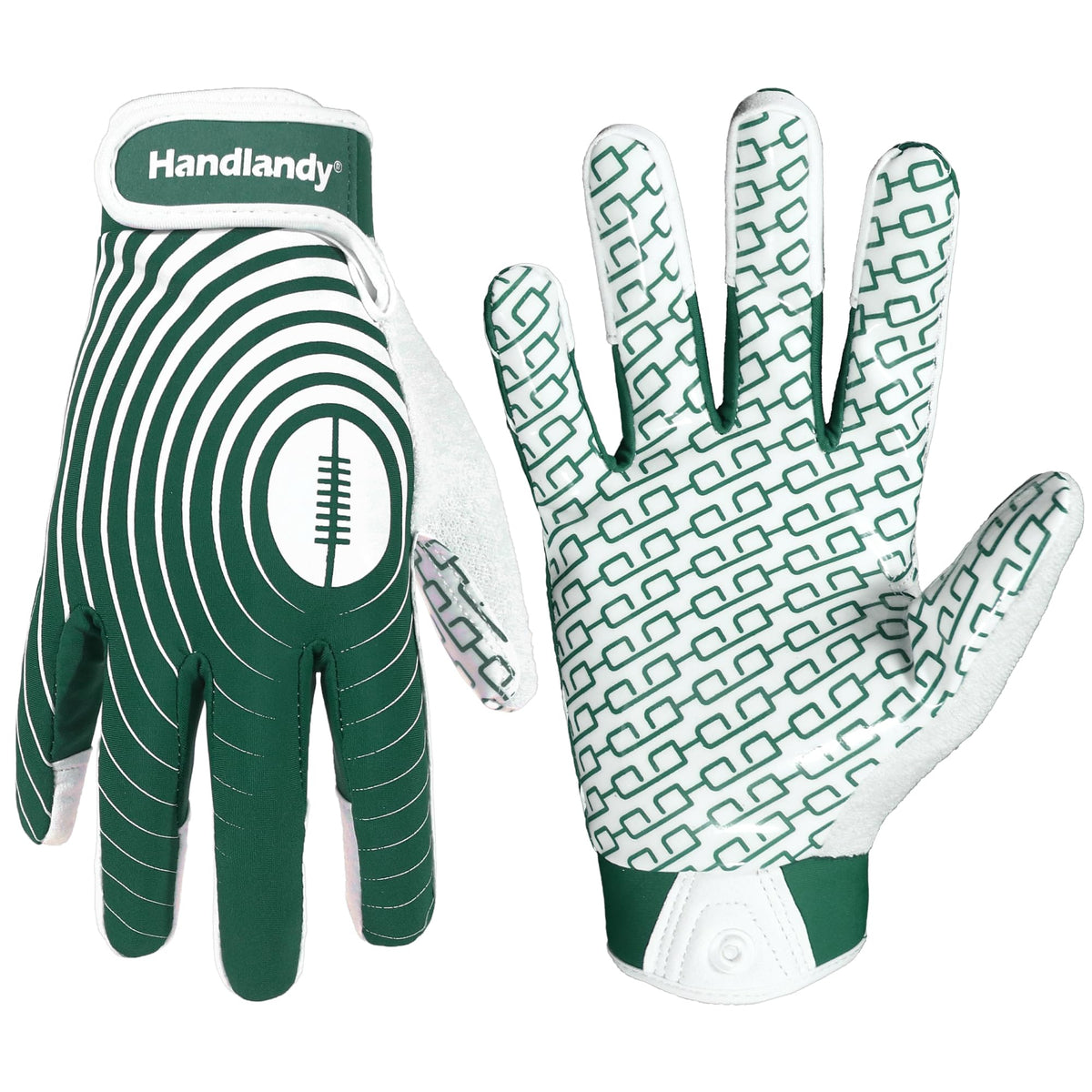 HANDLANDY front view of white gold gloves showing sleek fit and design benefit: secure grip