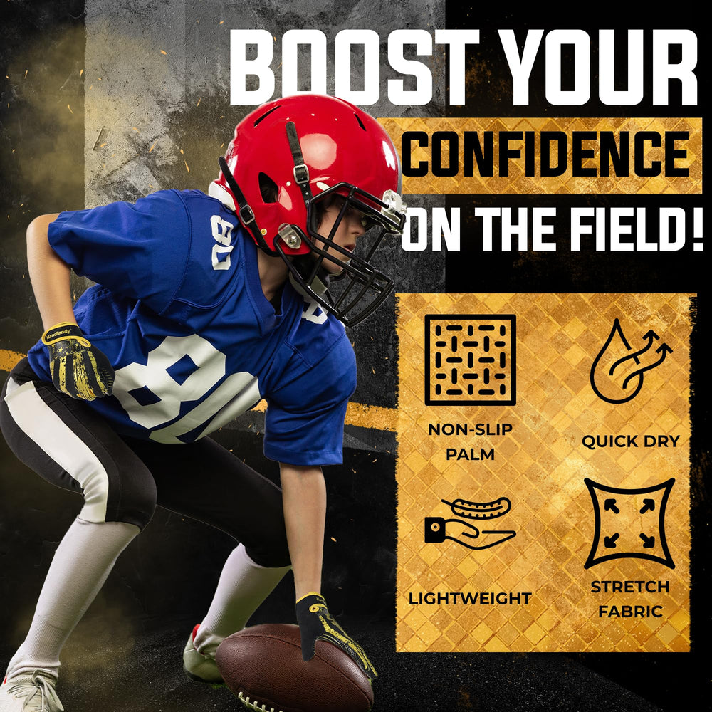HANDLANDY youth player catching football showing improved control benefit