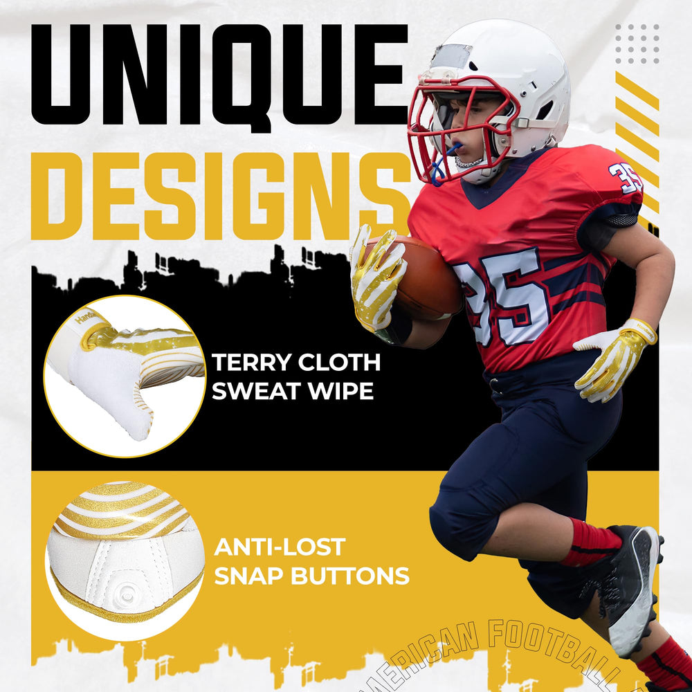 HANDLANDY hook-and-loop cuff and snap button that keep gloves paired and fit secure