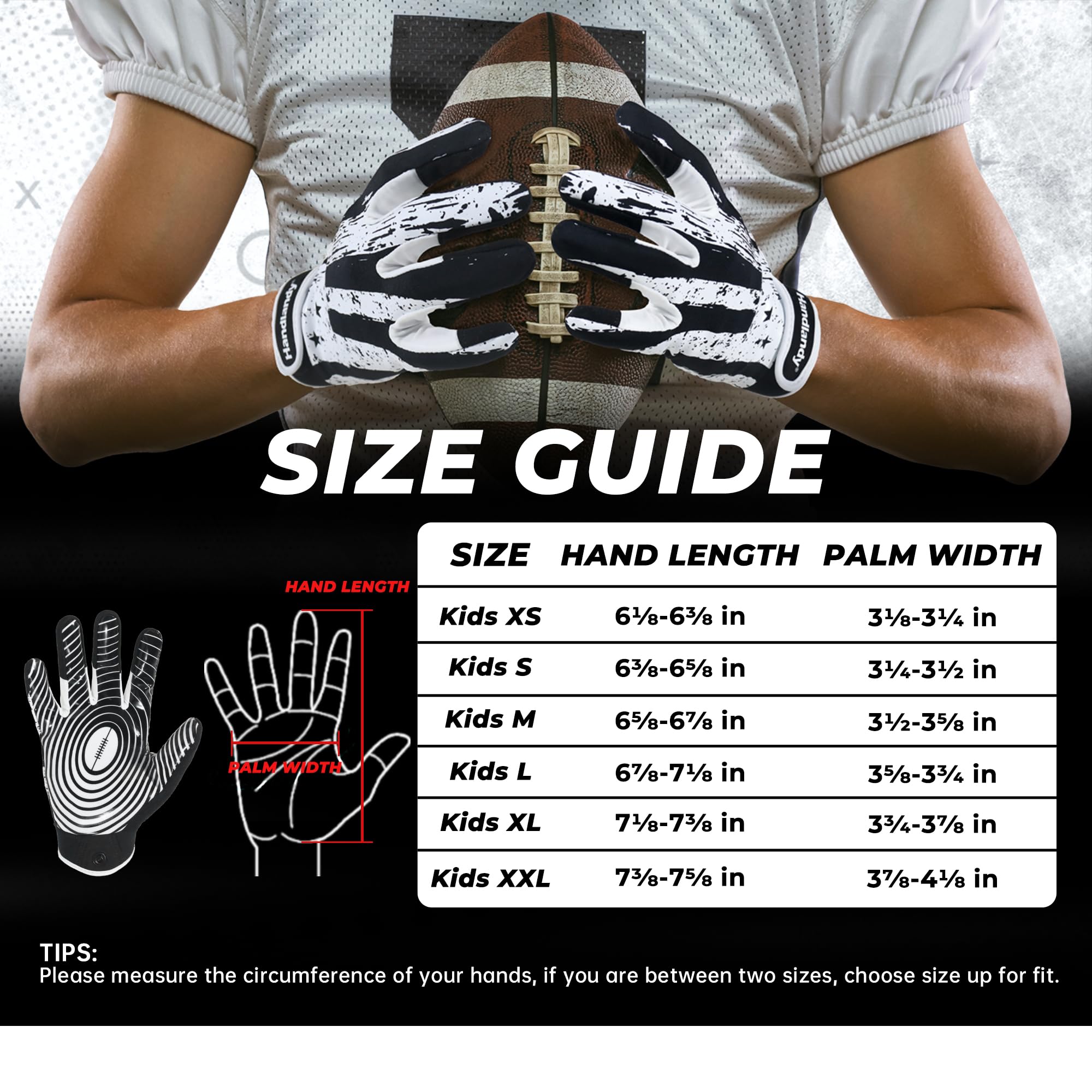 HANDLANDY close-up of silicone grip palm for secure ball control