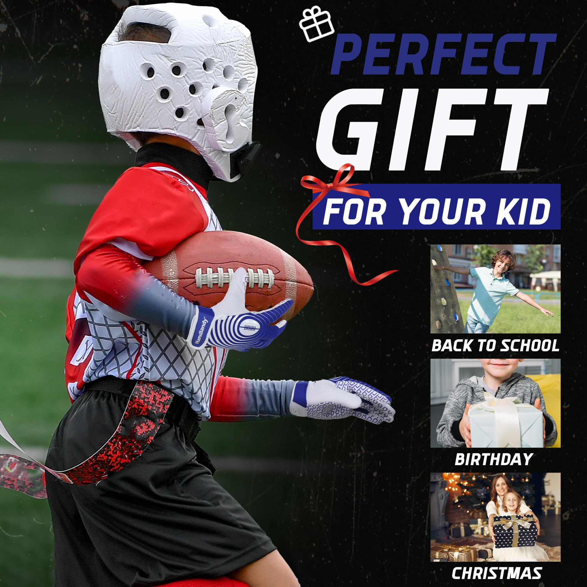 HANDLANDY kid wearing gloves catching ball demonstrating improved grip and control