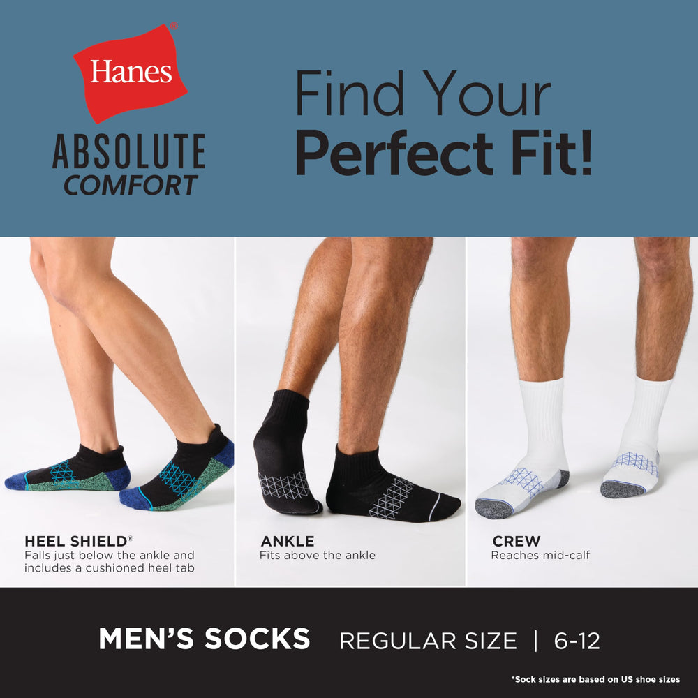 Hanes socks next to ruler showing size and cushioning thickness