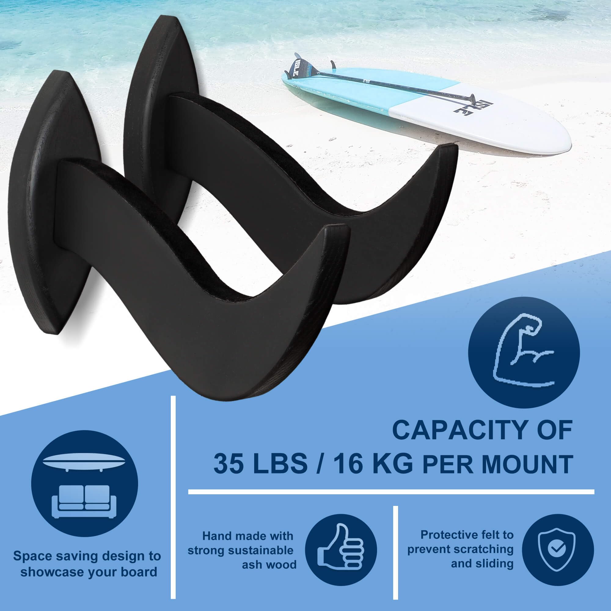 Hang 11 padded cradle detail protecting board from scratches and pressure