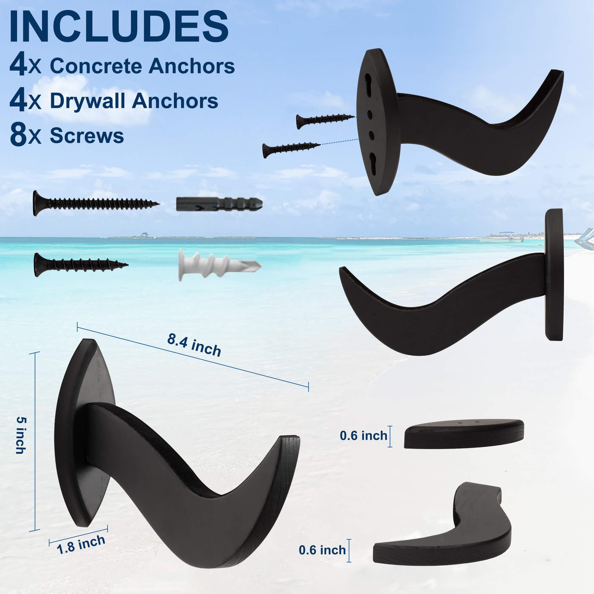 Hang 11 supporting a shortboard with padded arms for scratch-free storage