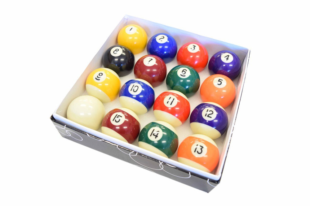 HAN'S DELTA front view of boxed 16-ball set showing balls and storage, ready to play