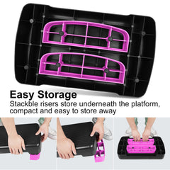 HaoKang risers stacked under deck for compact storage and quick height change