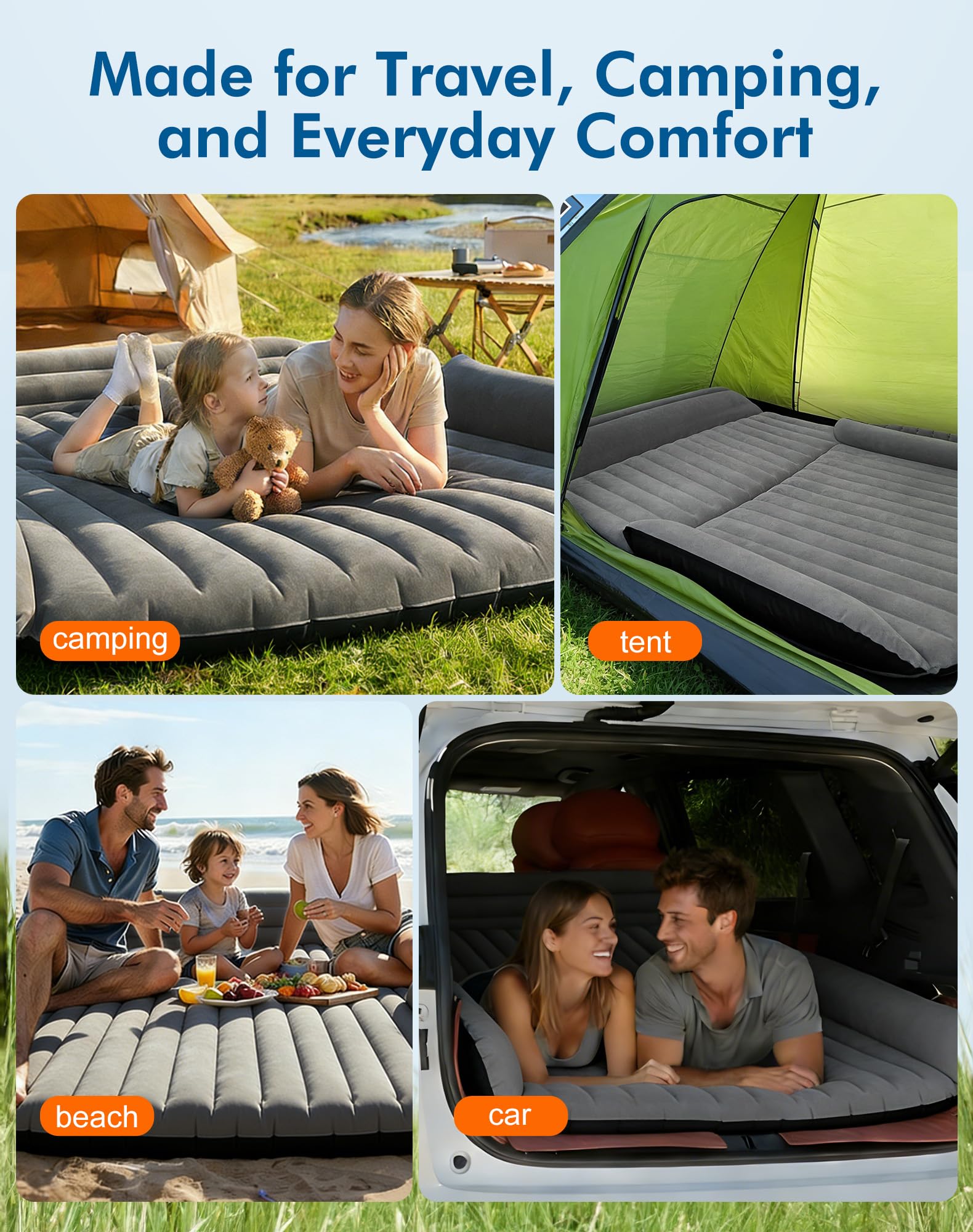 HAOYAO nighttime camping setup in vehicle demonstrating comfortable sleep