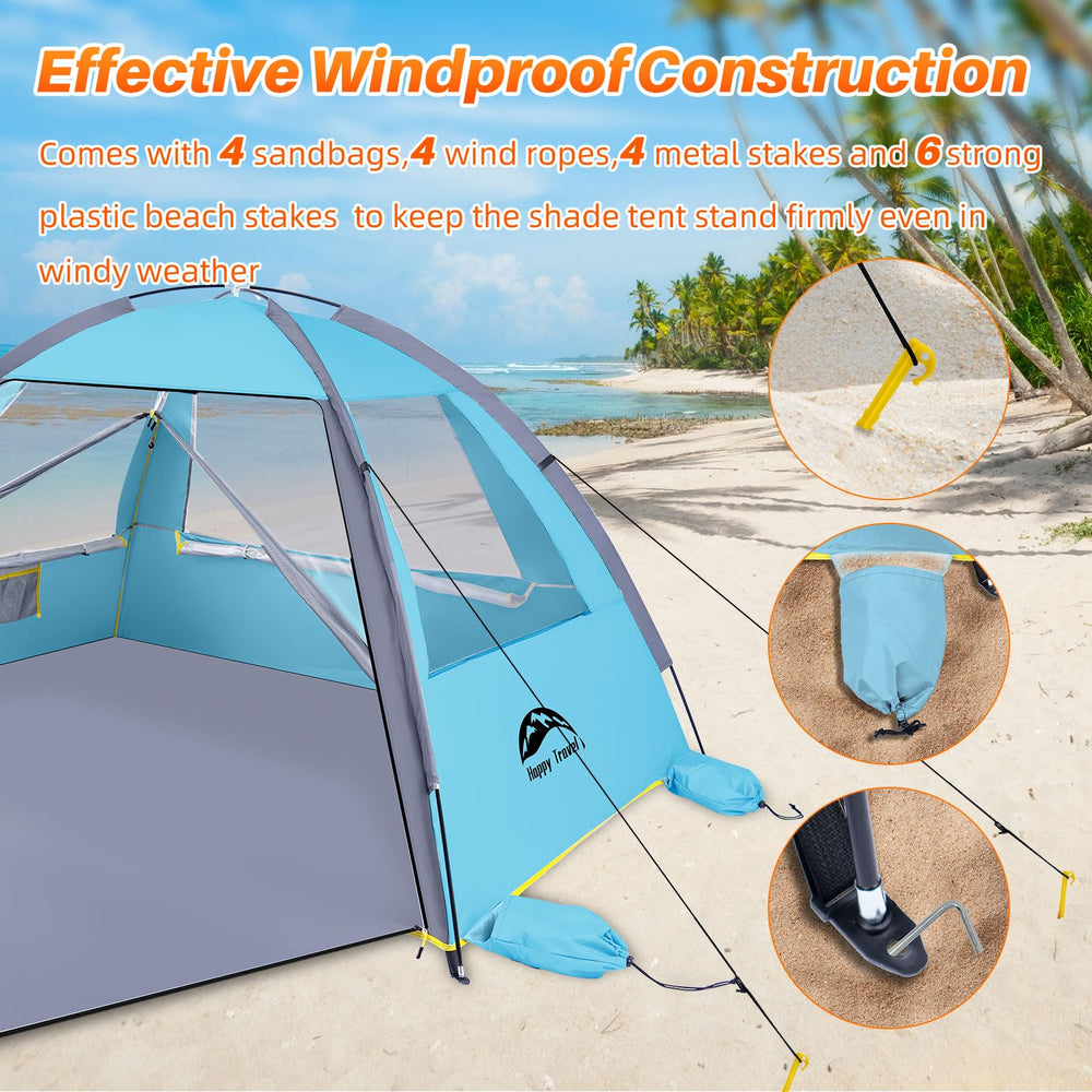 HAPPY TRAVEL packed tent in carry bag demonstrating compact travel convenience