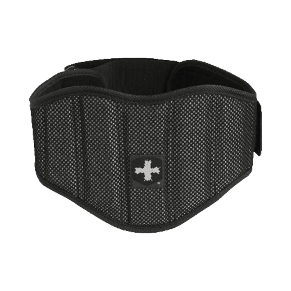 Harbinger contoured belt front view showing 7.5-inch support and improved core stability