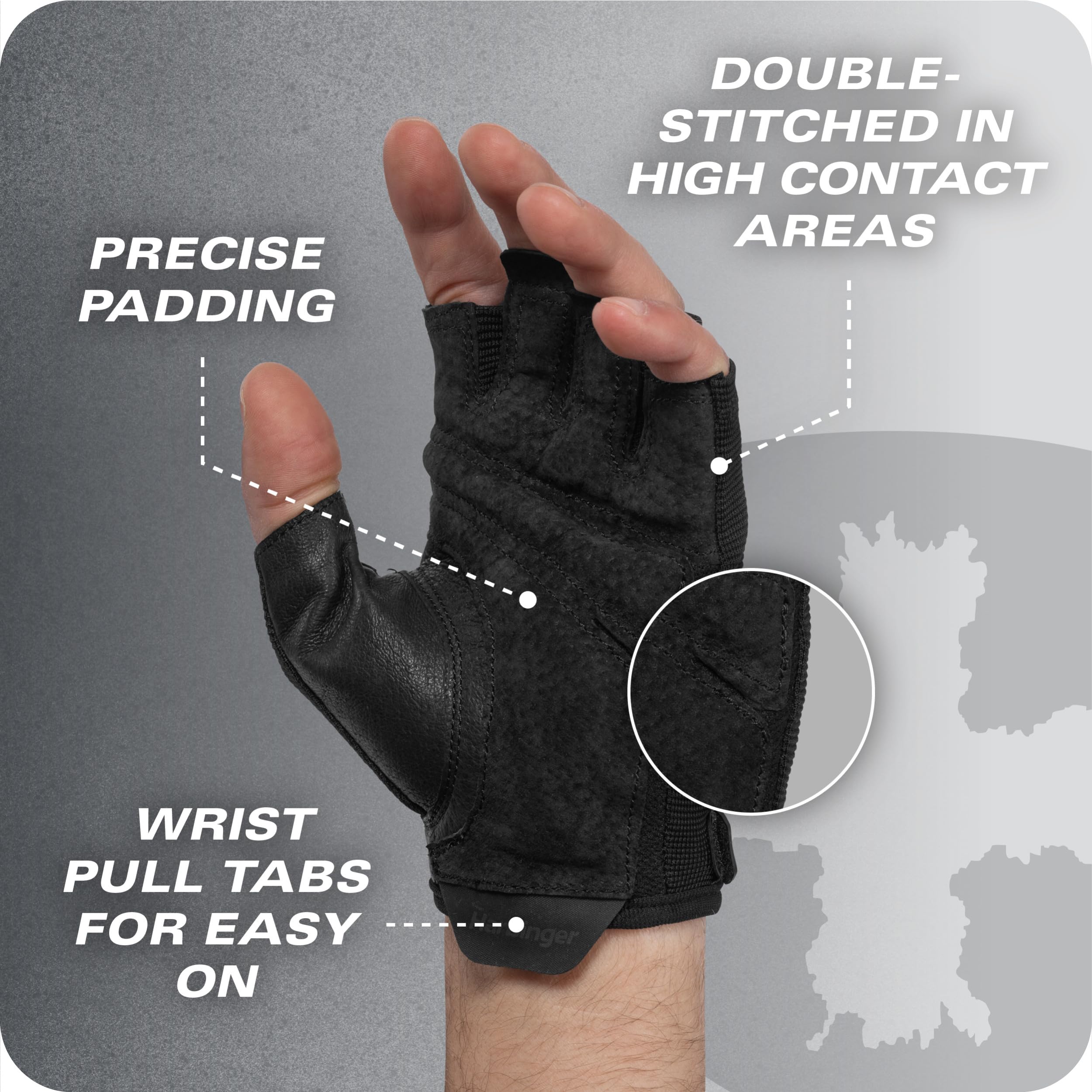 Harbinger gloves in use during deadlift showcasing secure grip and control