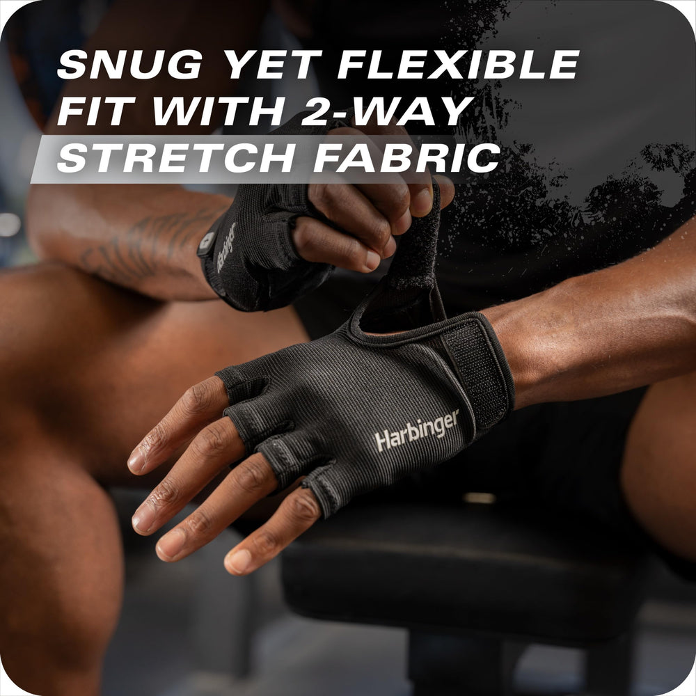 Harbinger leather palm close-up demonstrating improved grip and protection