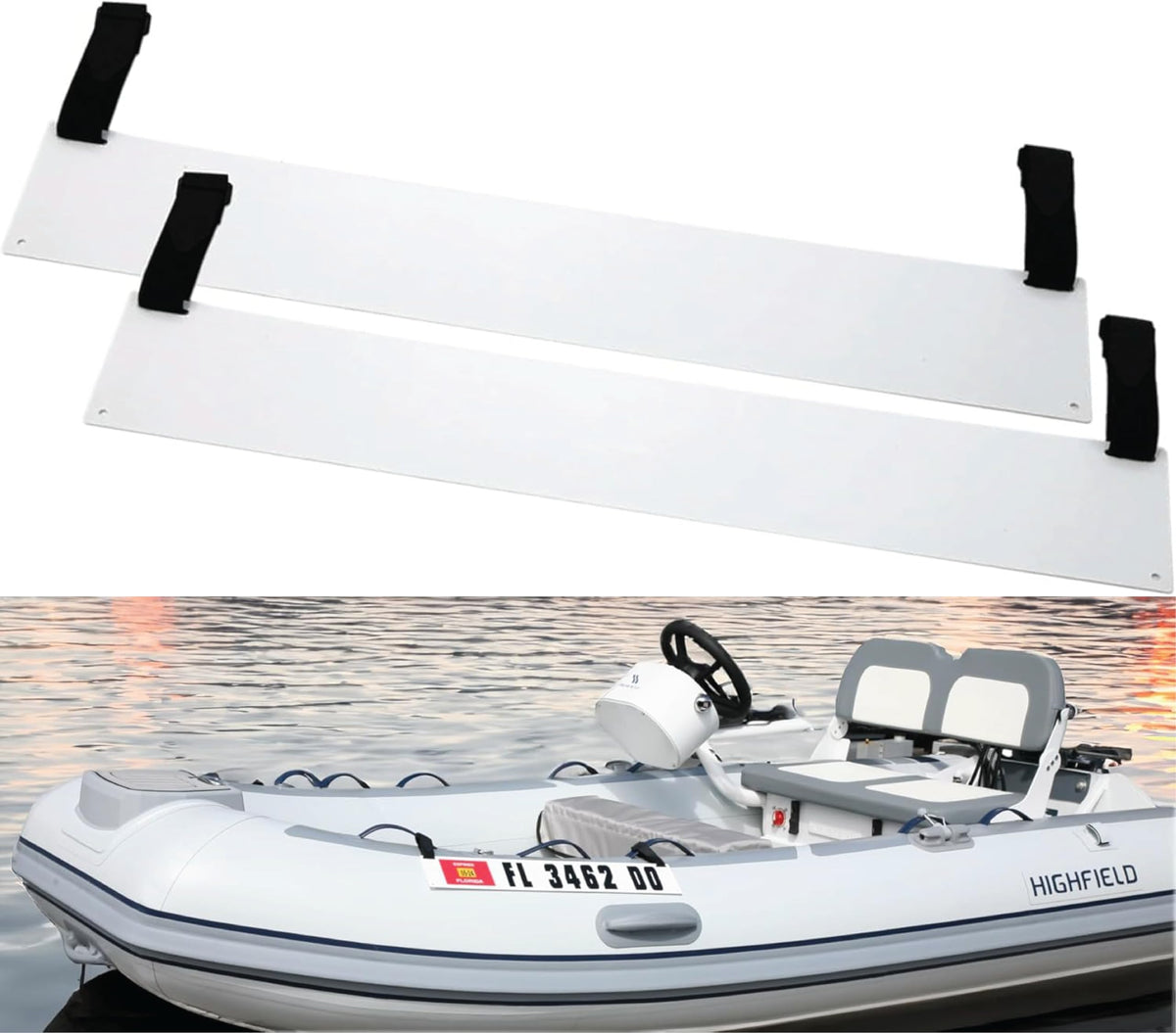 Hardline Products front view of white registration plate showing smooth surface and compliance benefits