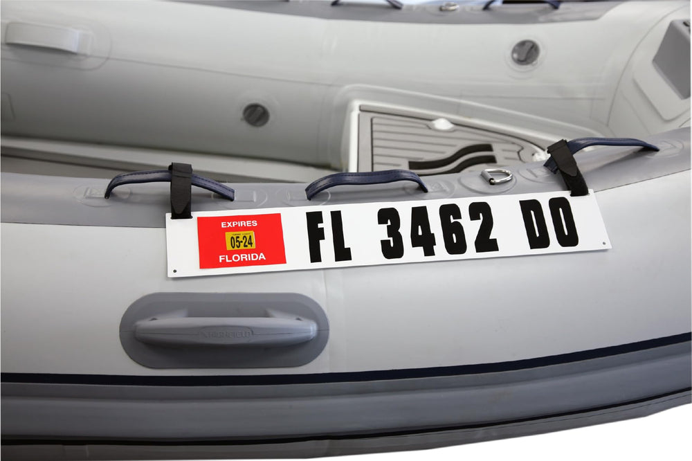 Hardline Products plate beside ruler showing 4x24 inch compliance and sizing clarity