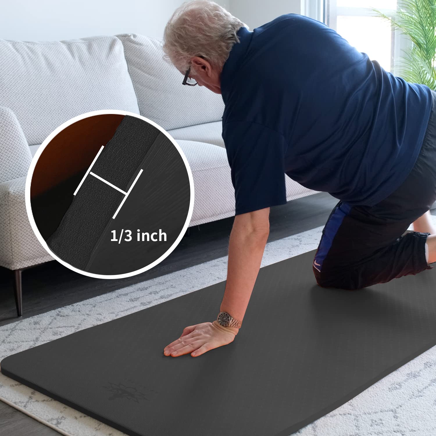 Hatha Yoga close-up of textured TPE surface showing grip and slip resistance