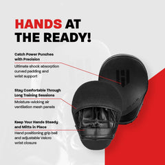 Hawk Sports back of mitt with hand entry and wrist strap showing stable hold benefit: secure trainer grip