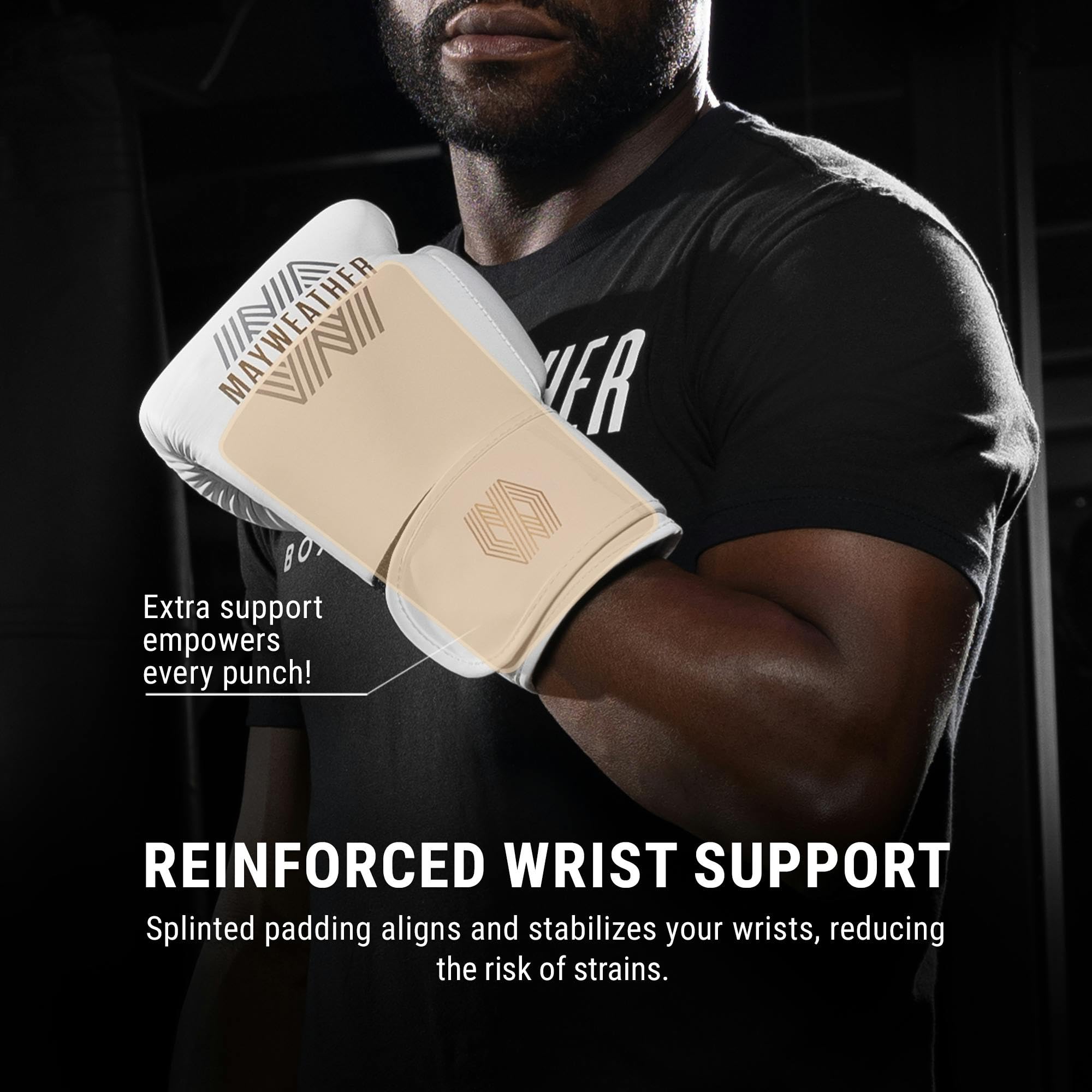 Hayabusa Mayweather Core in-use during pad work showing secure fit and control