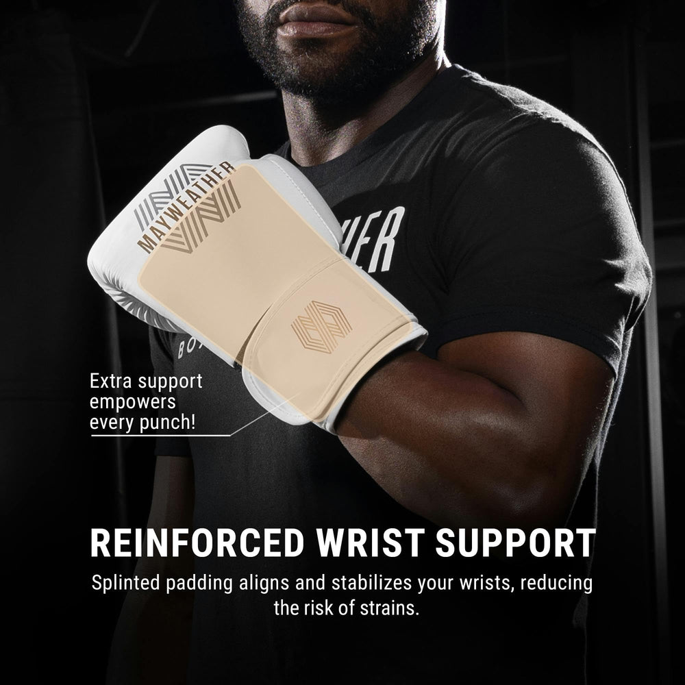 Hayabusa Mayweather Core in-use during pad work showing secure fit and control