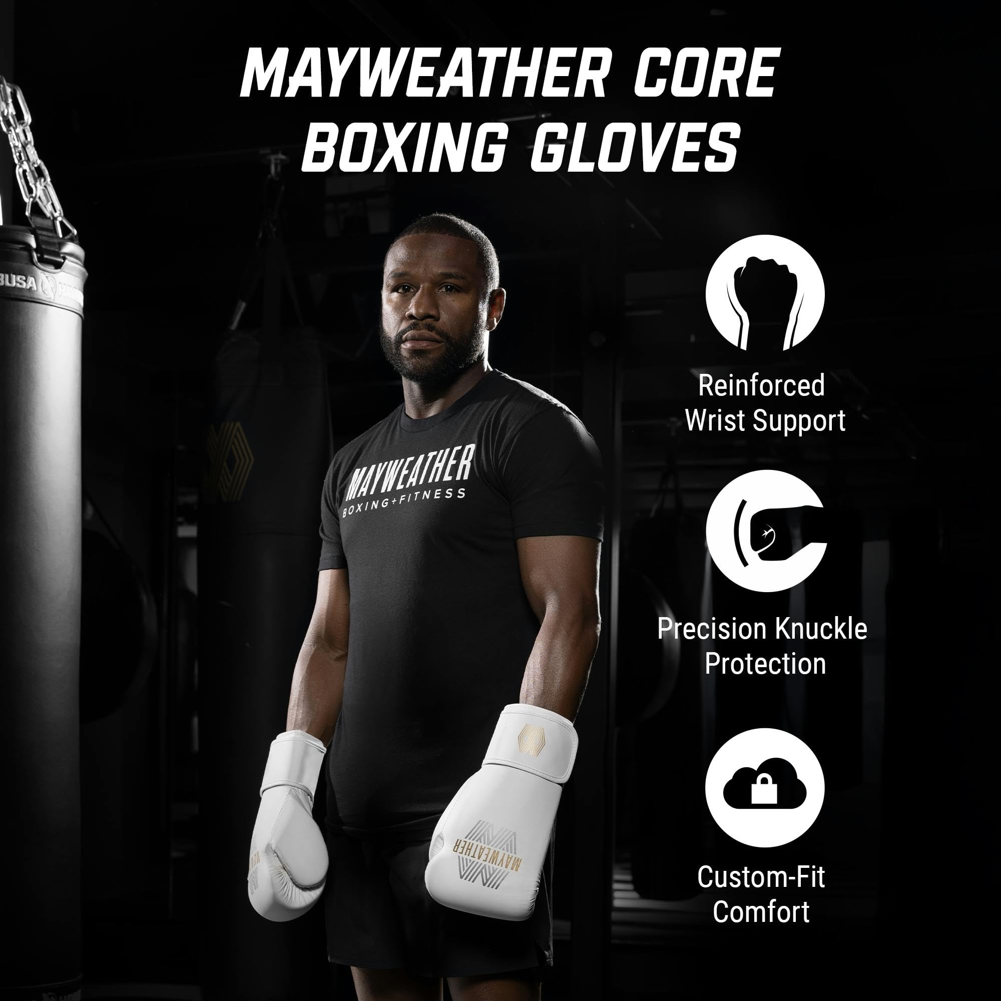 Hayabusa Mayweather Core wrist splint detail illustrating aligned wrist protection