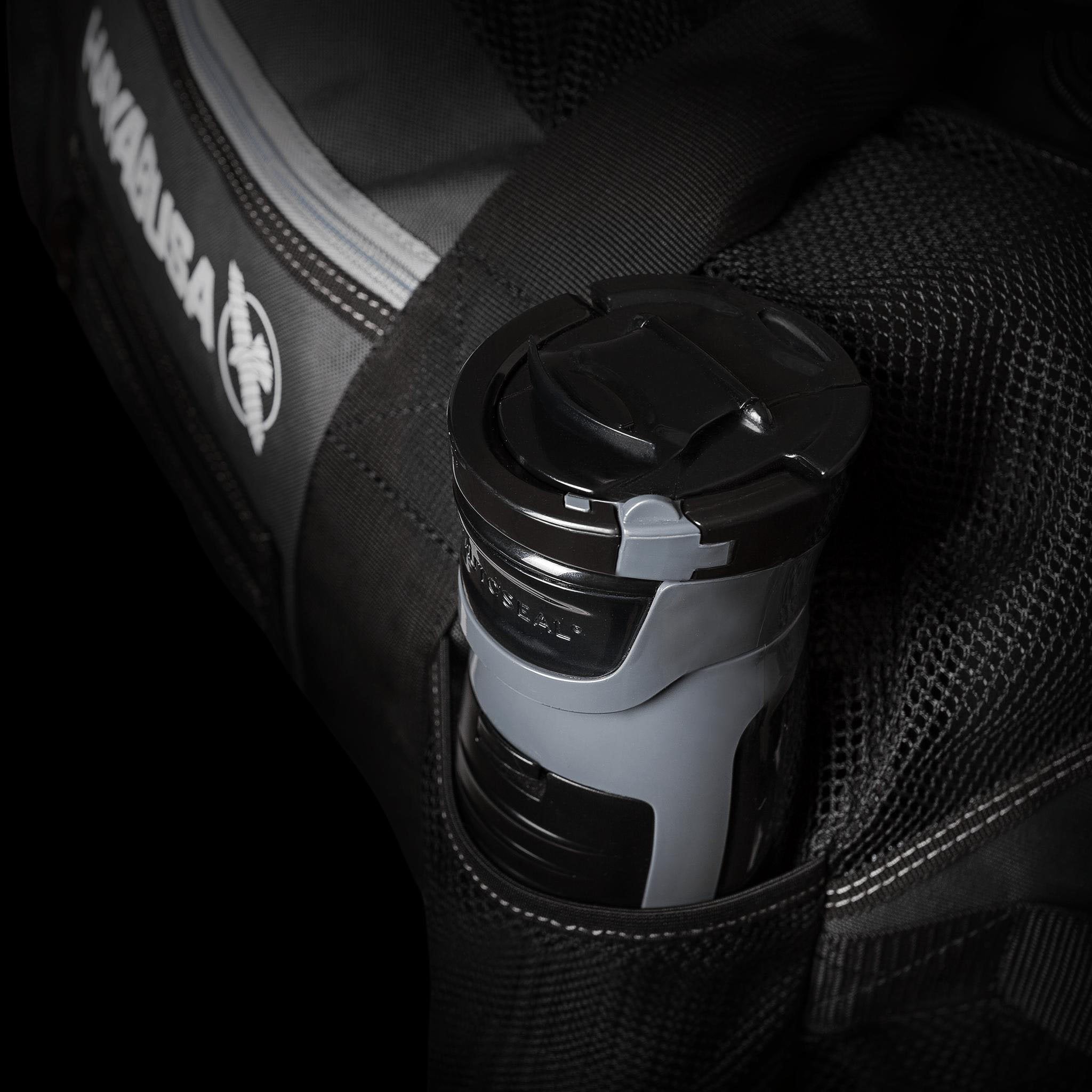 Hayabusa Ryoko beside boxing gloves showing 70L capacity and scale