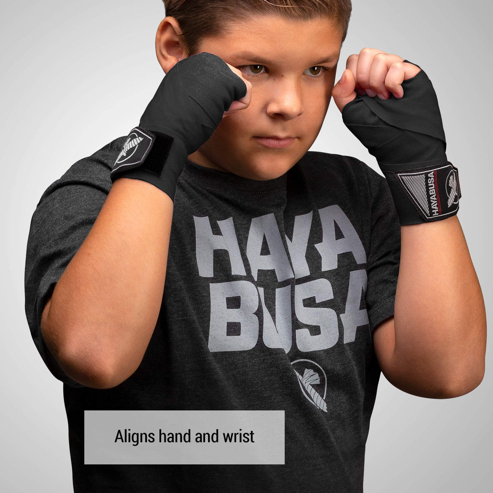Hayabusa wrist support detail showing reinforced wrap and alignment benefit