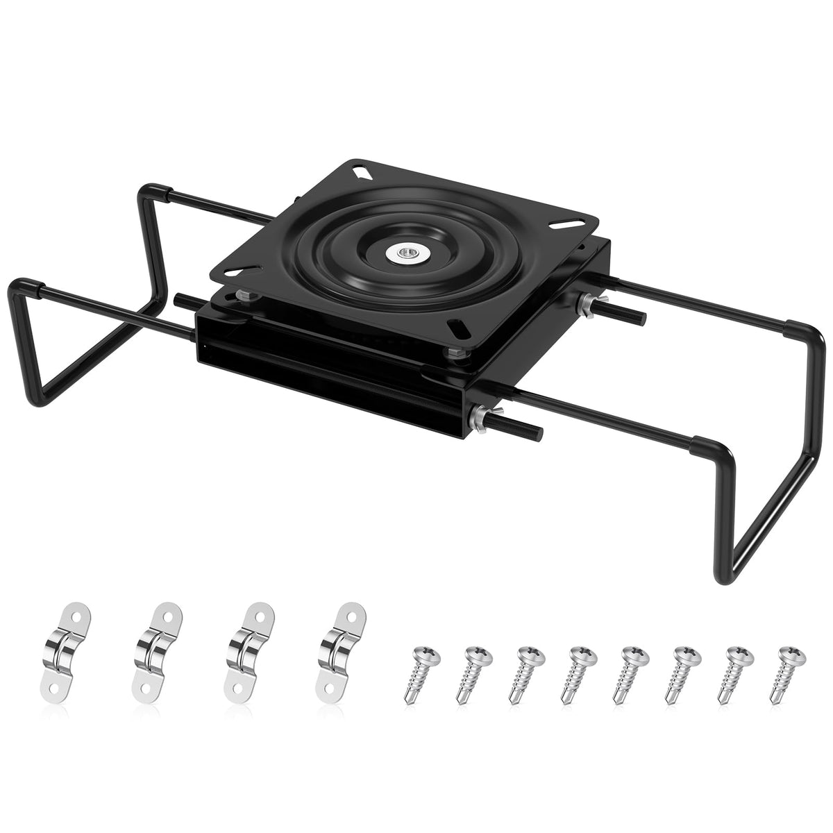 Hazztoll front view of clamp-on seat mount showing secure base and stability benefit