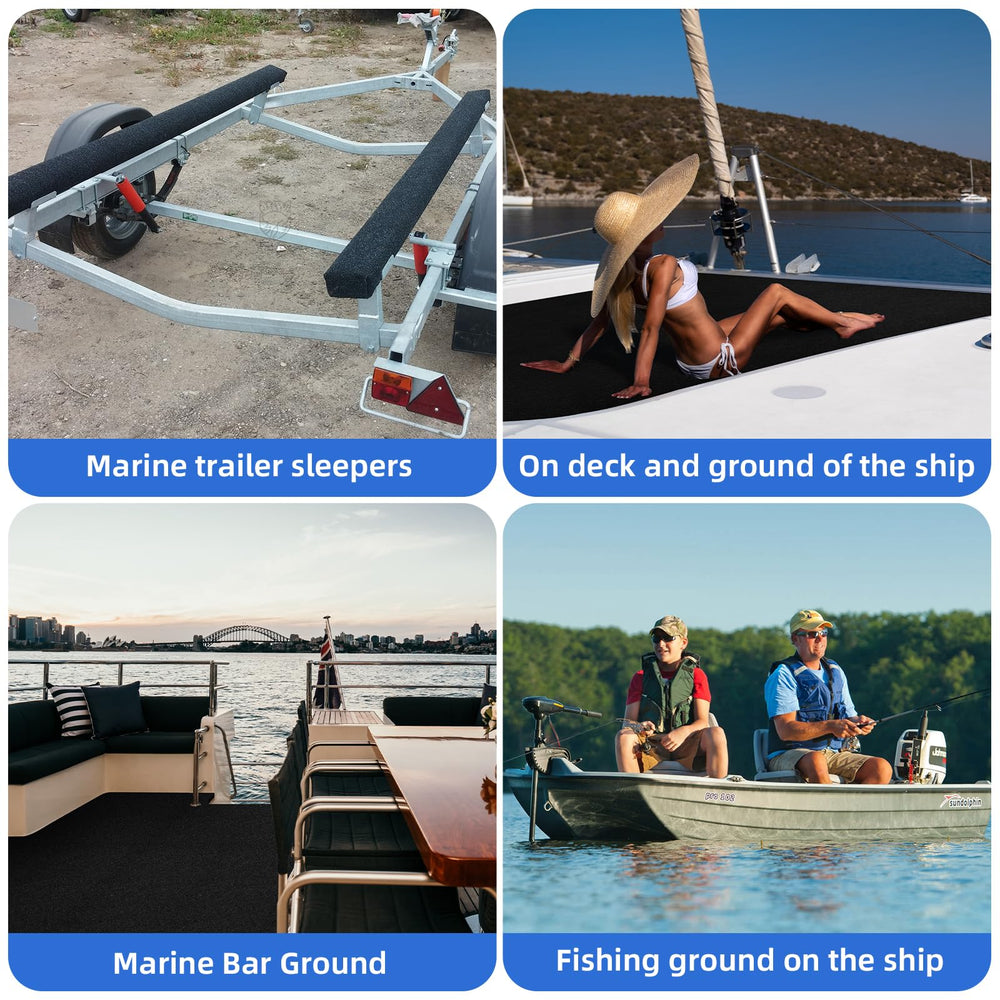 HBGOTL boat on trailer lifestyle image showing secure transport with protective carpet