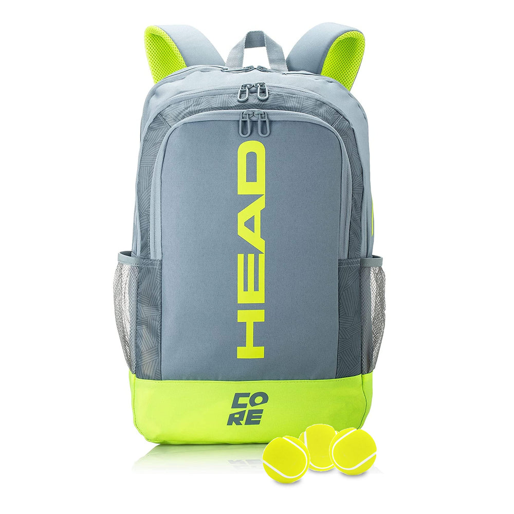 HEAD front view of backpack shows organized storage and sporty design