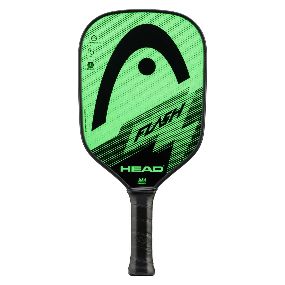 HEAD flash paddle next to hand for scale demonstrating comfortable size