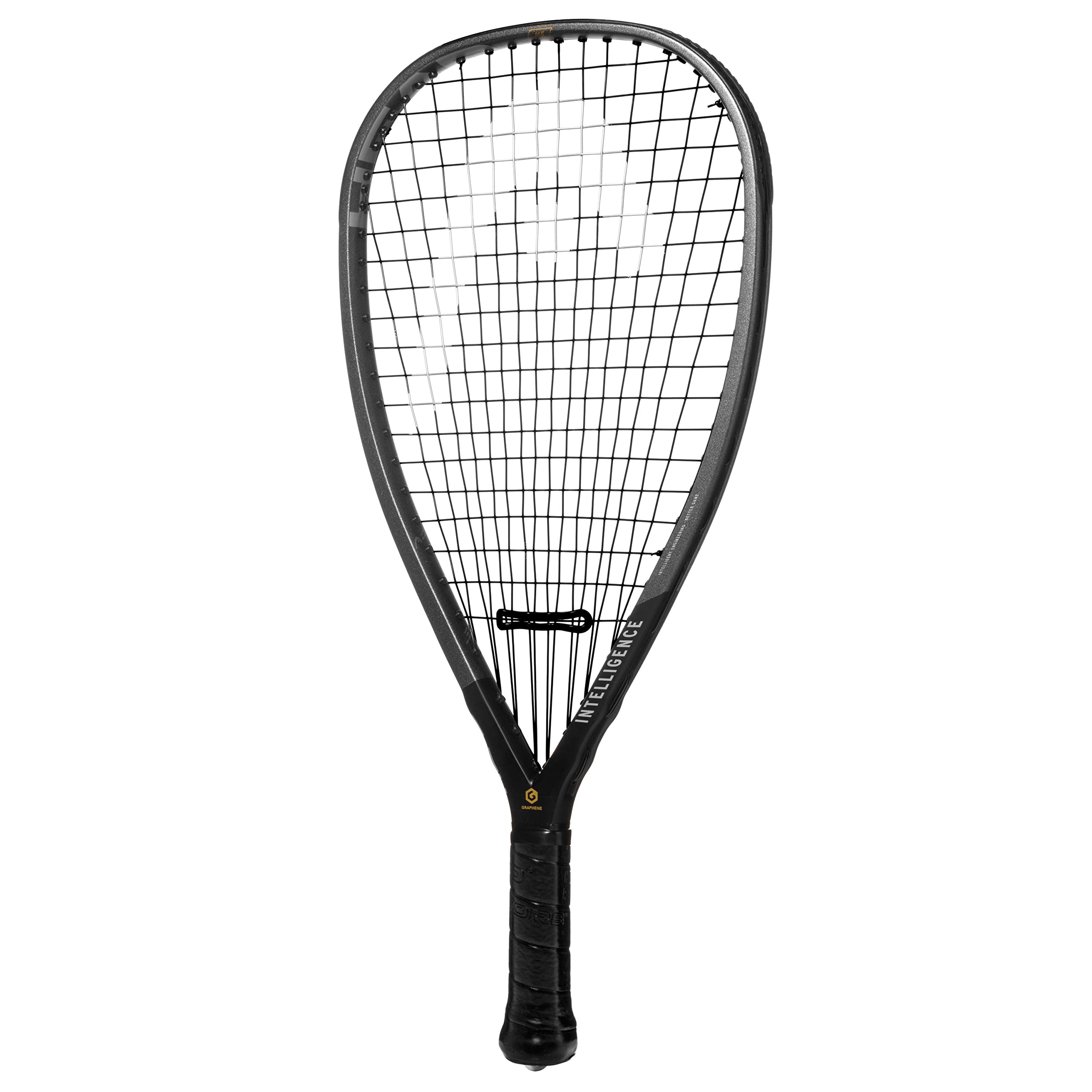 HEAD racquet G.165 stringbed close-up highlighting pre-strung tension for consistent shots