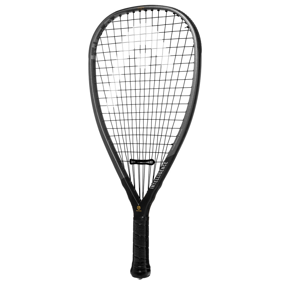 HEAD racquet G.165 stringbed close-up highlighting pre-strung tension for consistent shots