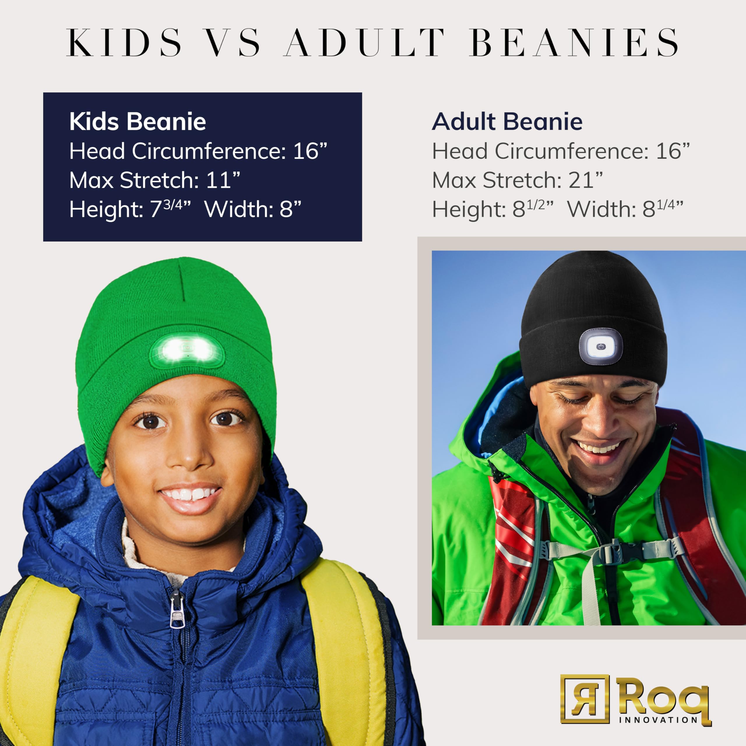 HEAD LIGHTZ child wearing set in snow, keeps child seen and cozy outdoors