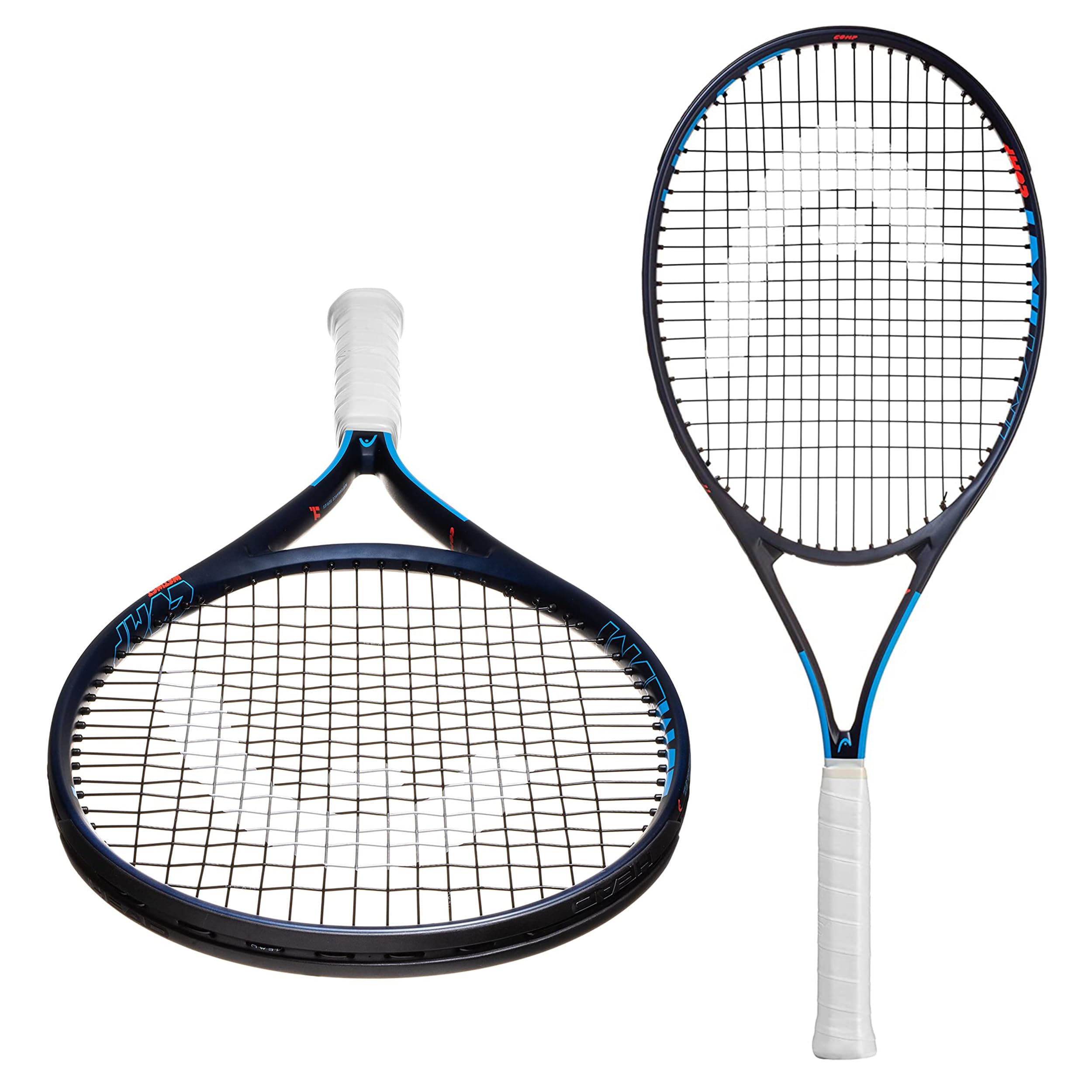 HEAD Ti. Instinct Comp front view showing blue frame and oversized head for forgiving power