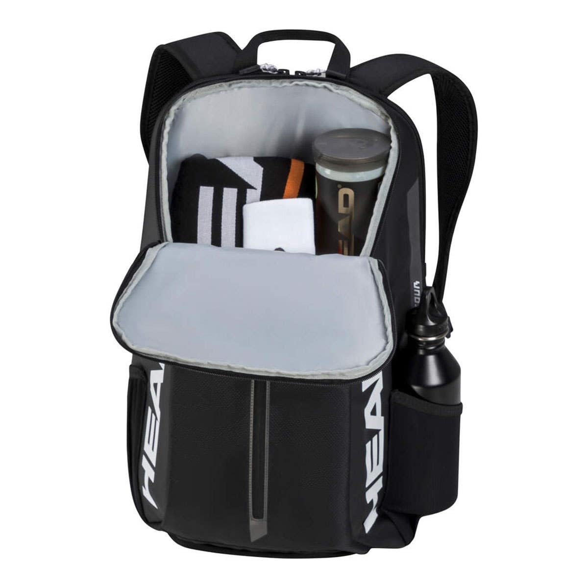 HEAD Tour Backpack 25L shoe compartment close-up keeps shoes separated and protects clothing