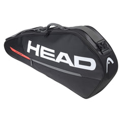 HEAD Tour Team bag front view showing black and orange color and compact shape for easy transport