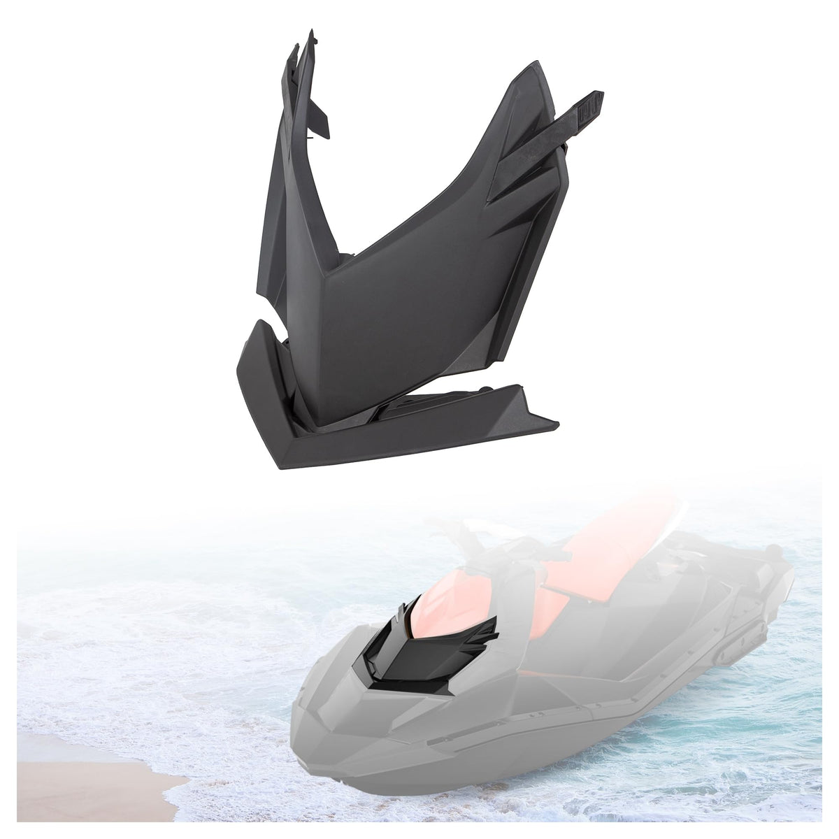 HECASA front deflector lid front view showing shape and splash protection benefit