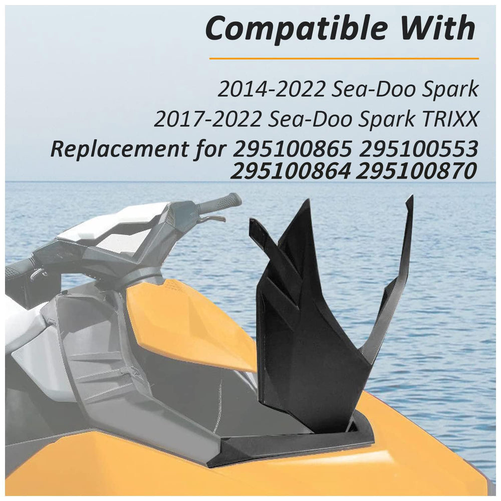 HECASA deflector mounted on Sea‑Doo Spark footwell demonstrating reduced spray to feet