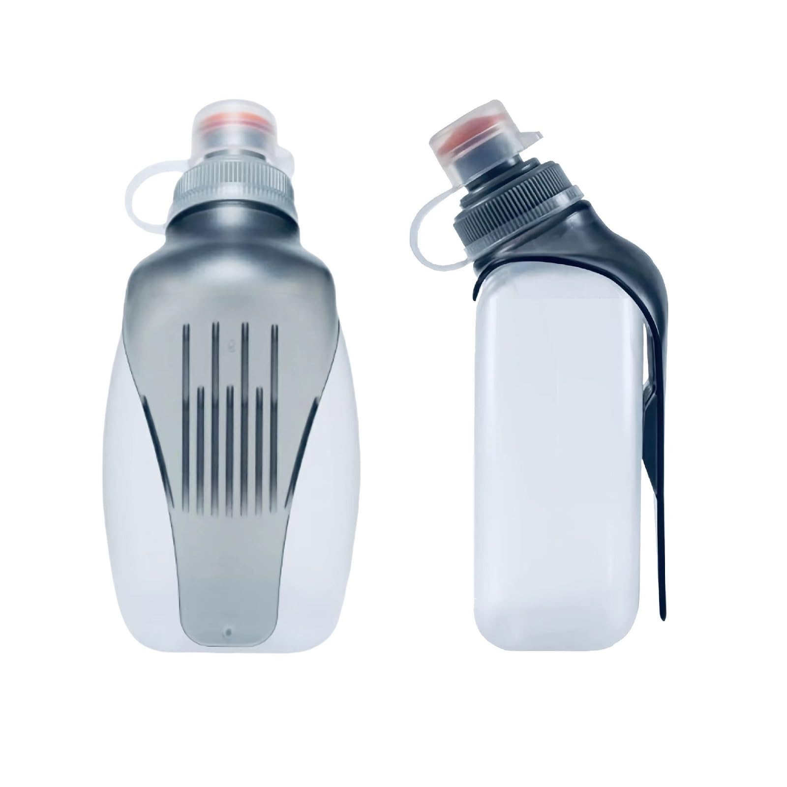 HECHZSO front view of both running bottles showing compact design and labels, ideal for quick hydration