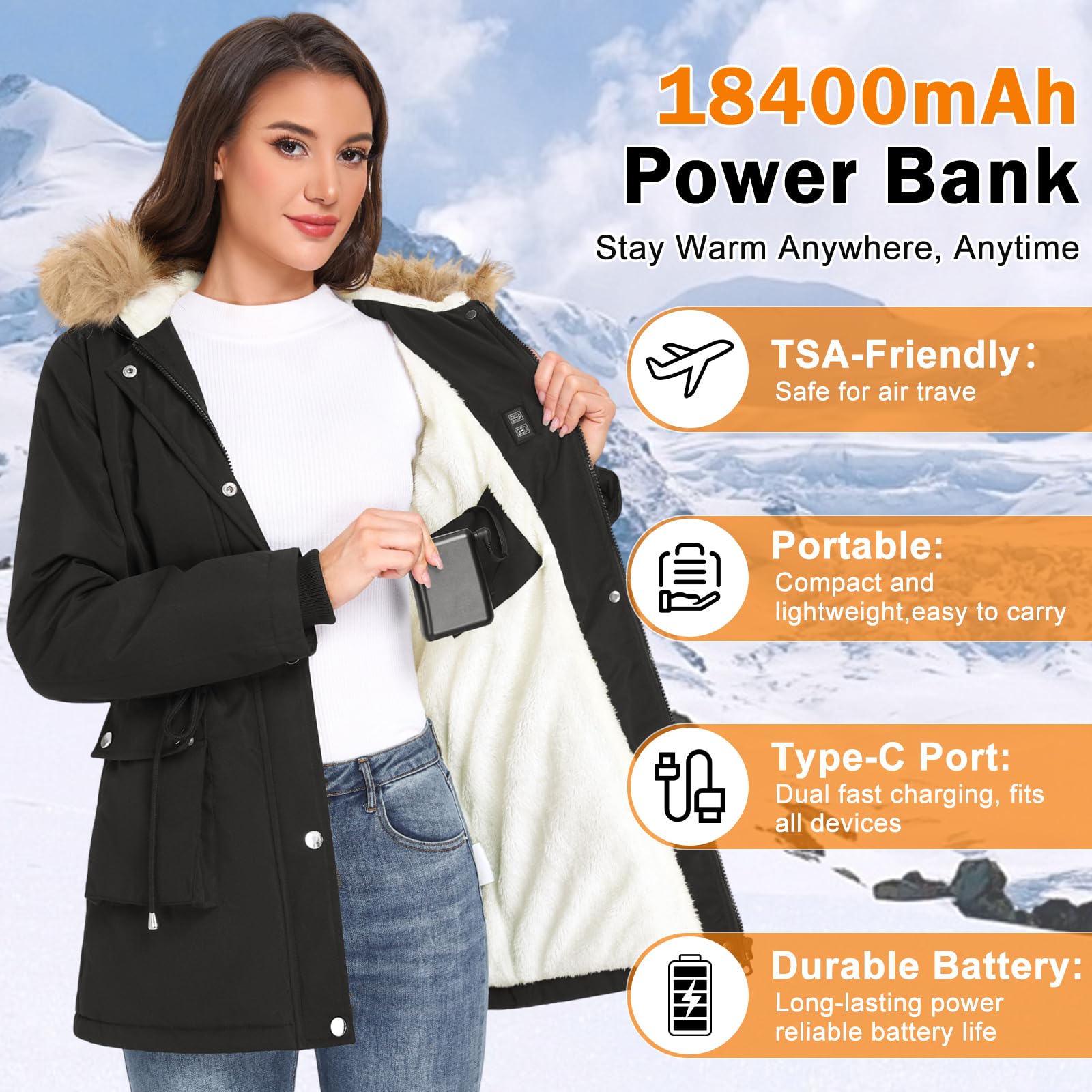 HEEKPEK pocket view with 18400mAh battery showing easy access and long runtime