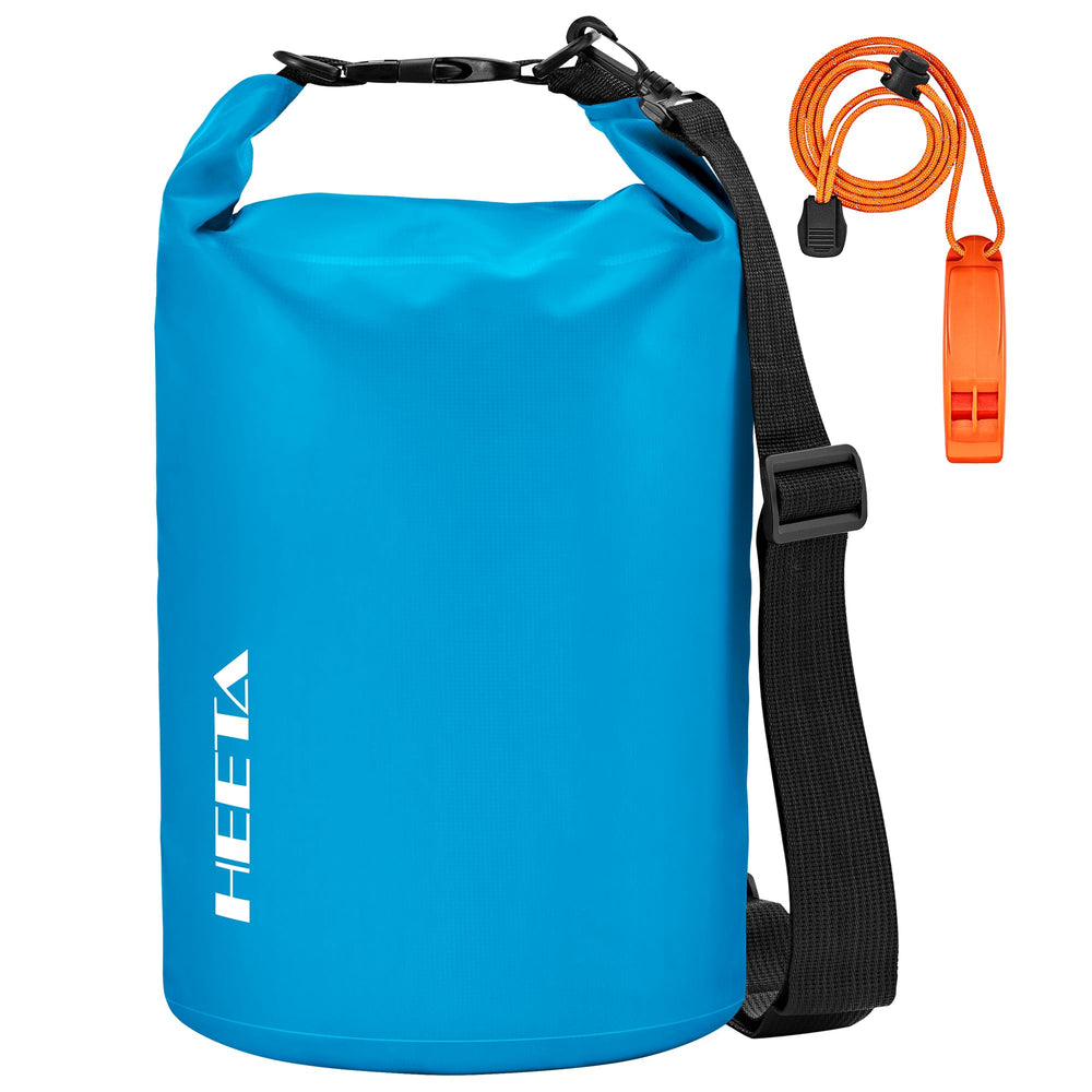 HEETA blue dry bag front view showing compact waterproof storage benefit