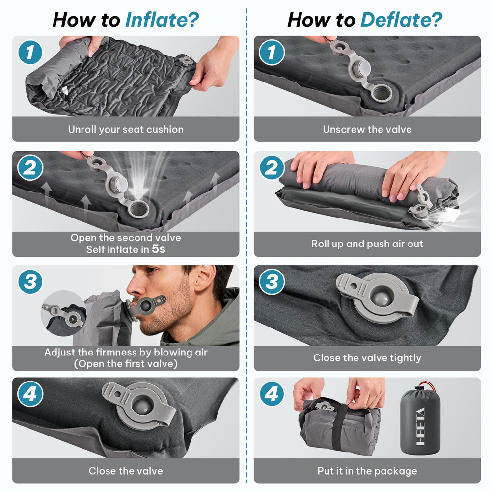 HEETA cushion placed on airplane seat adding support during flights
