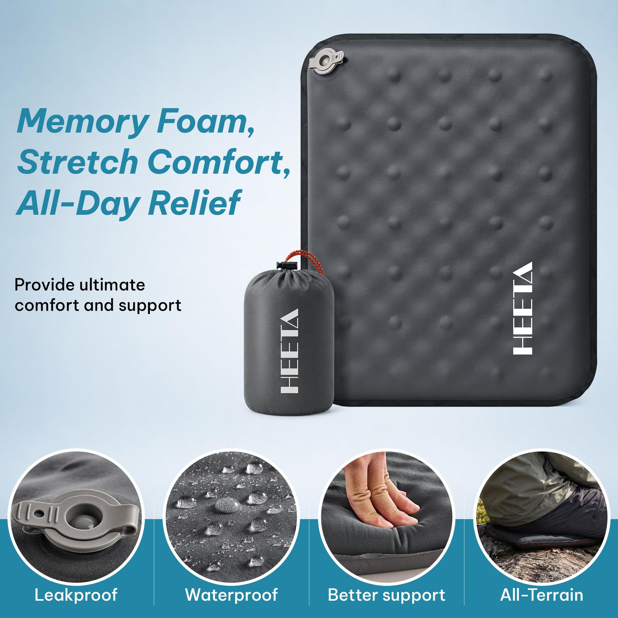 HEETA rolled and packed in pouch for compact travel convenience