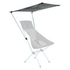 Helinox front view of attached canopy showing shade and sun protection