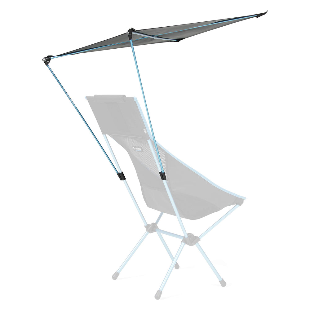 Helinox canopy on chair showing coverage area and size comparison