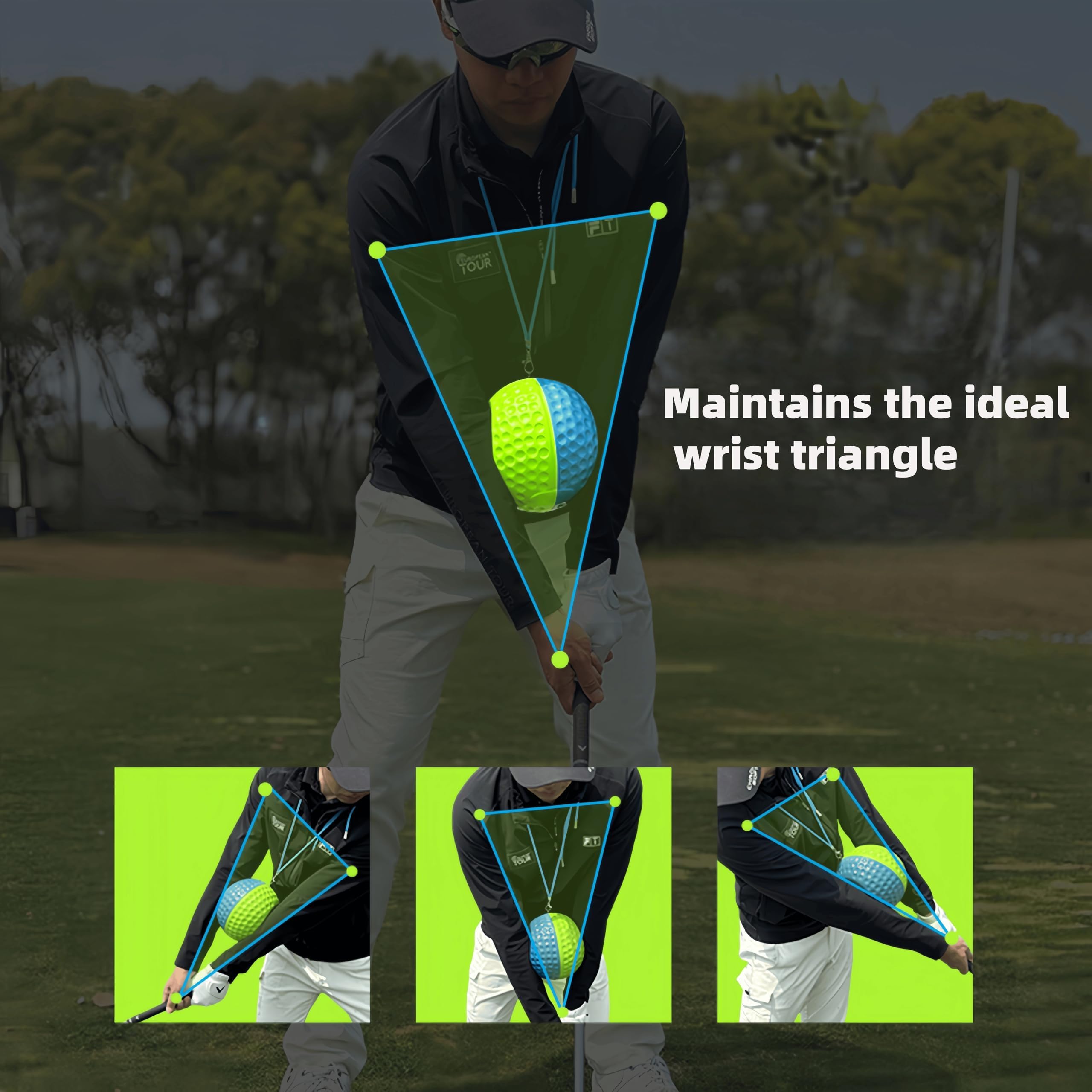 HERZ dual-color split surface revealing swing path for immediate feedback