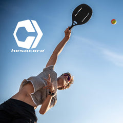 Hesacore installed on a beach tennis paddle demonstrating improved handle feel