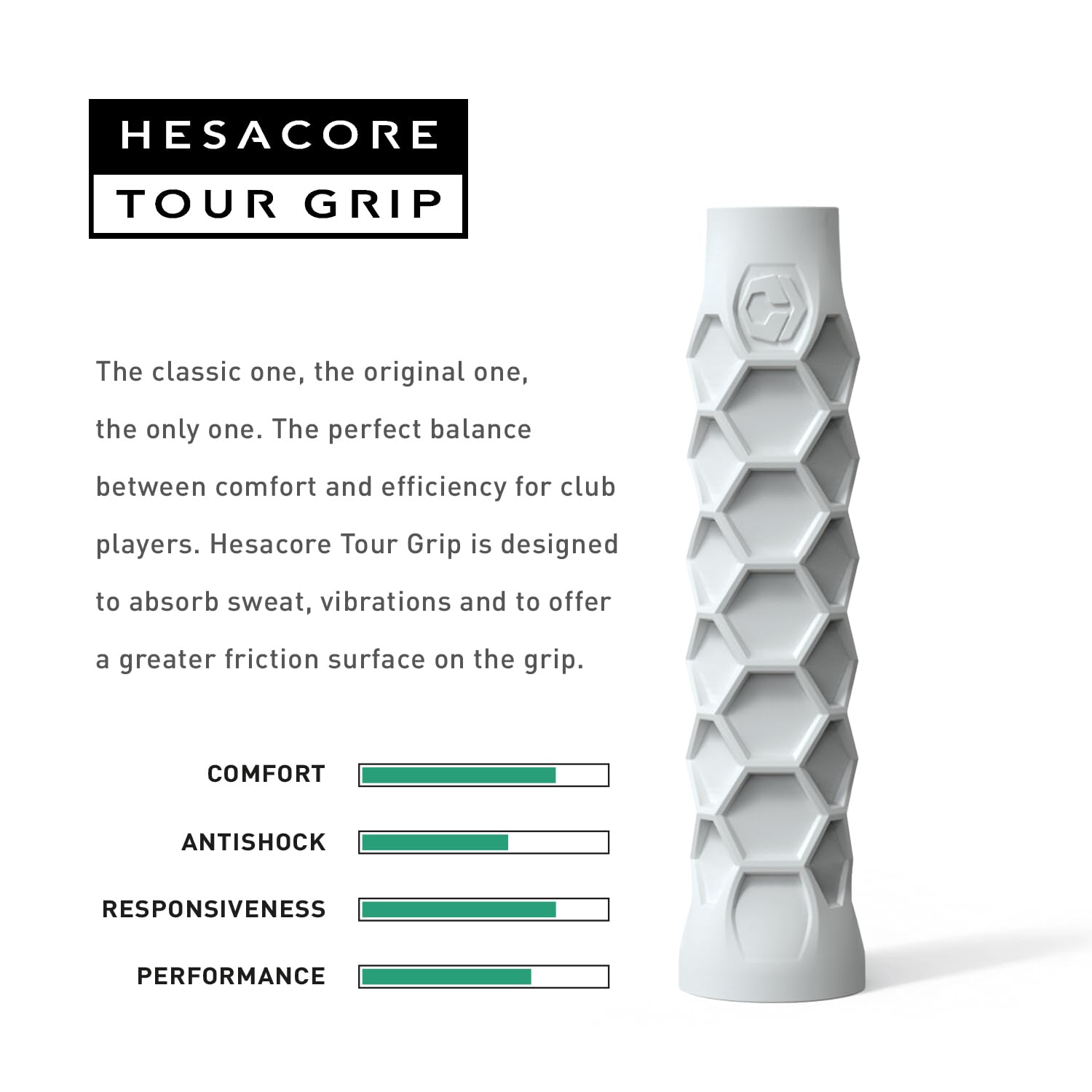 Hesacore lifestyle shot of a player using the grip for enhanced comfort