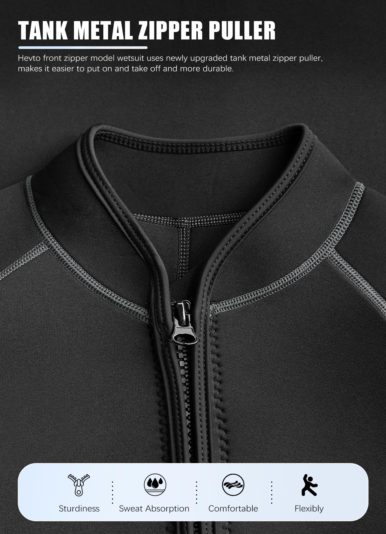 Hevto pocket close-up with zipper offering secure storage while active