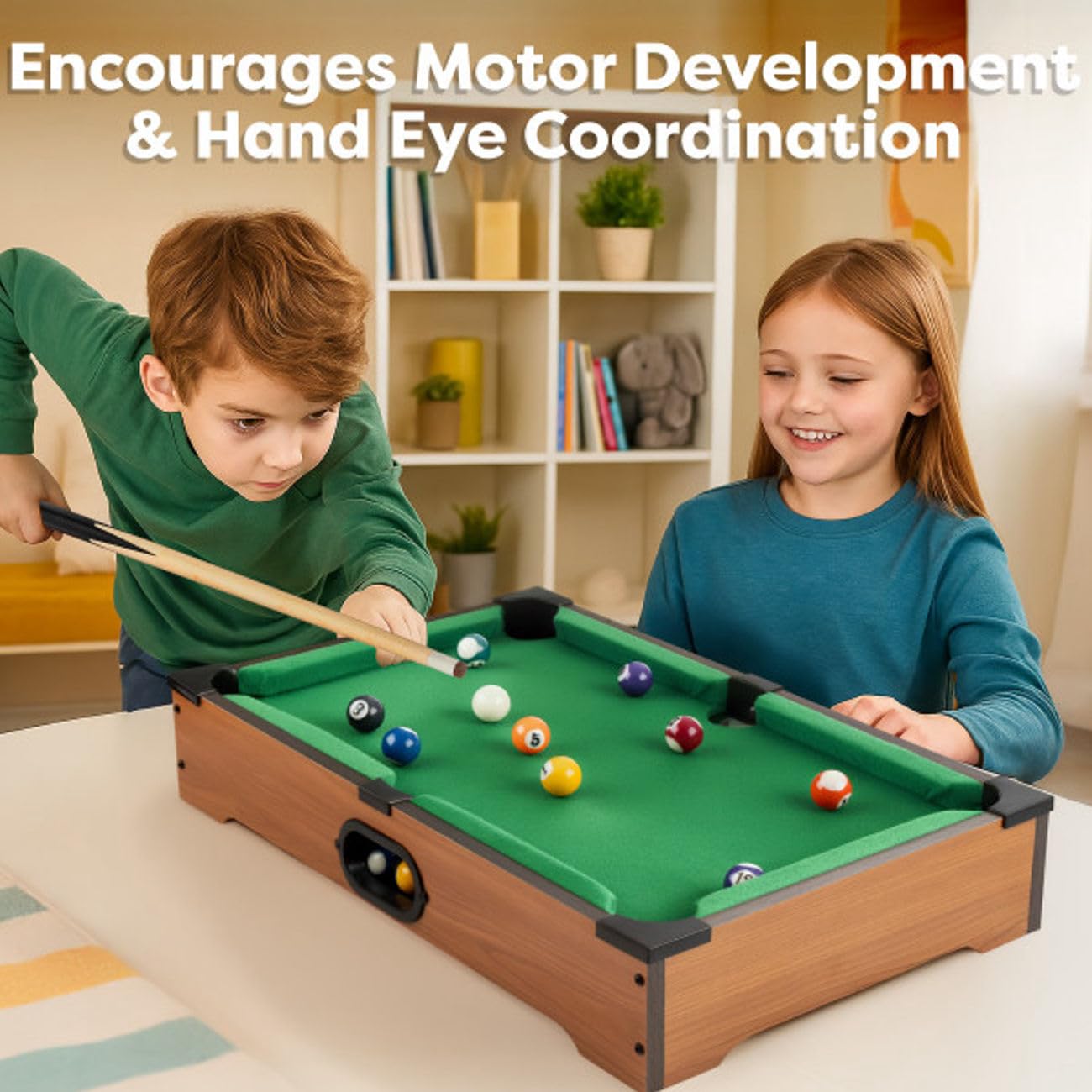 HEY! PLAY! size comparison with hands illustrating portability and easy placement on surfaces